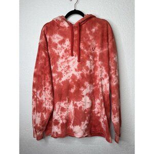 TRUE RELIGION Hoodie Pullover Men's Red White Tie Dye Size Large Pocket Q